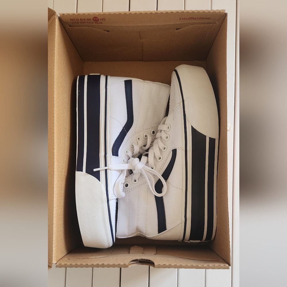 Vans Sport Stripes Navy/white High-Top Sneakers. Size:5.5 Men. 7women - Picture 7 of 8